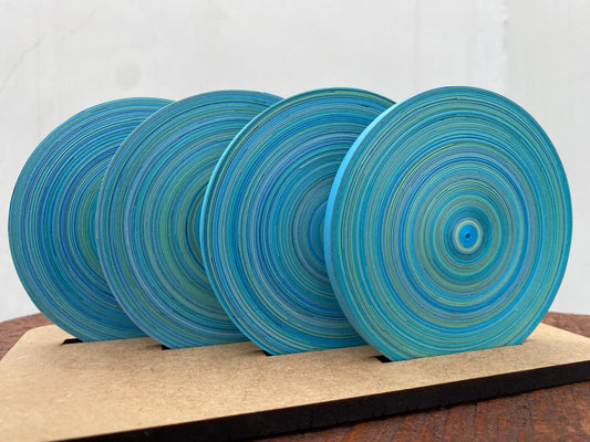 Handmade Paper Quilling Coasters – Water & Heat Resistant (Set of 4)